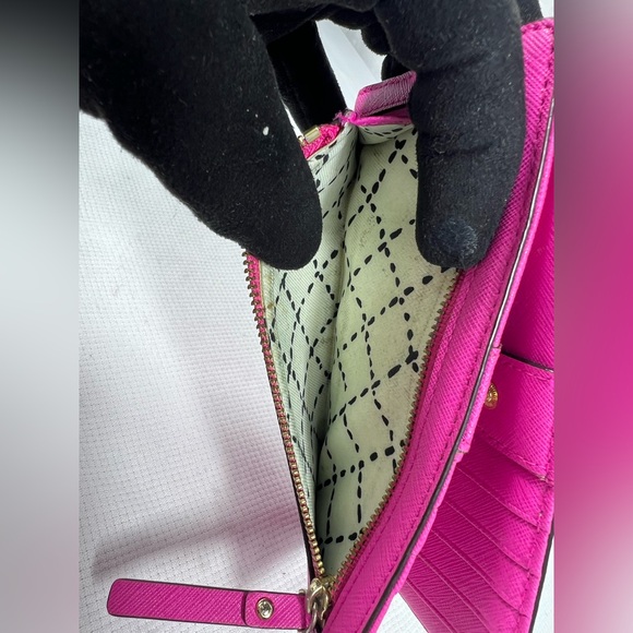 Kate Spade New York Fuchsia Saffiano Leather Slim Wallet - Picture 7 of 11